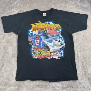 Jeremy Mayfield 12 Mobil 1 Racing Storm On The Loose T-Shirt Fruit Loom Size XL